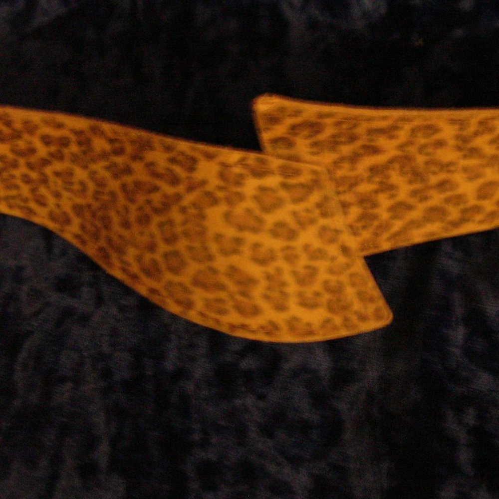 Vintage faux suede microfiber brown leopard print belt & bangle bracelet Med Lg